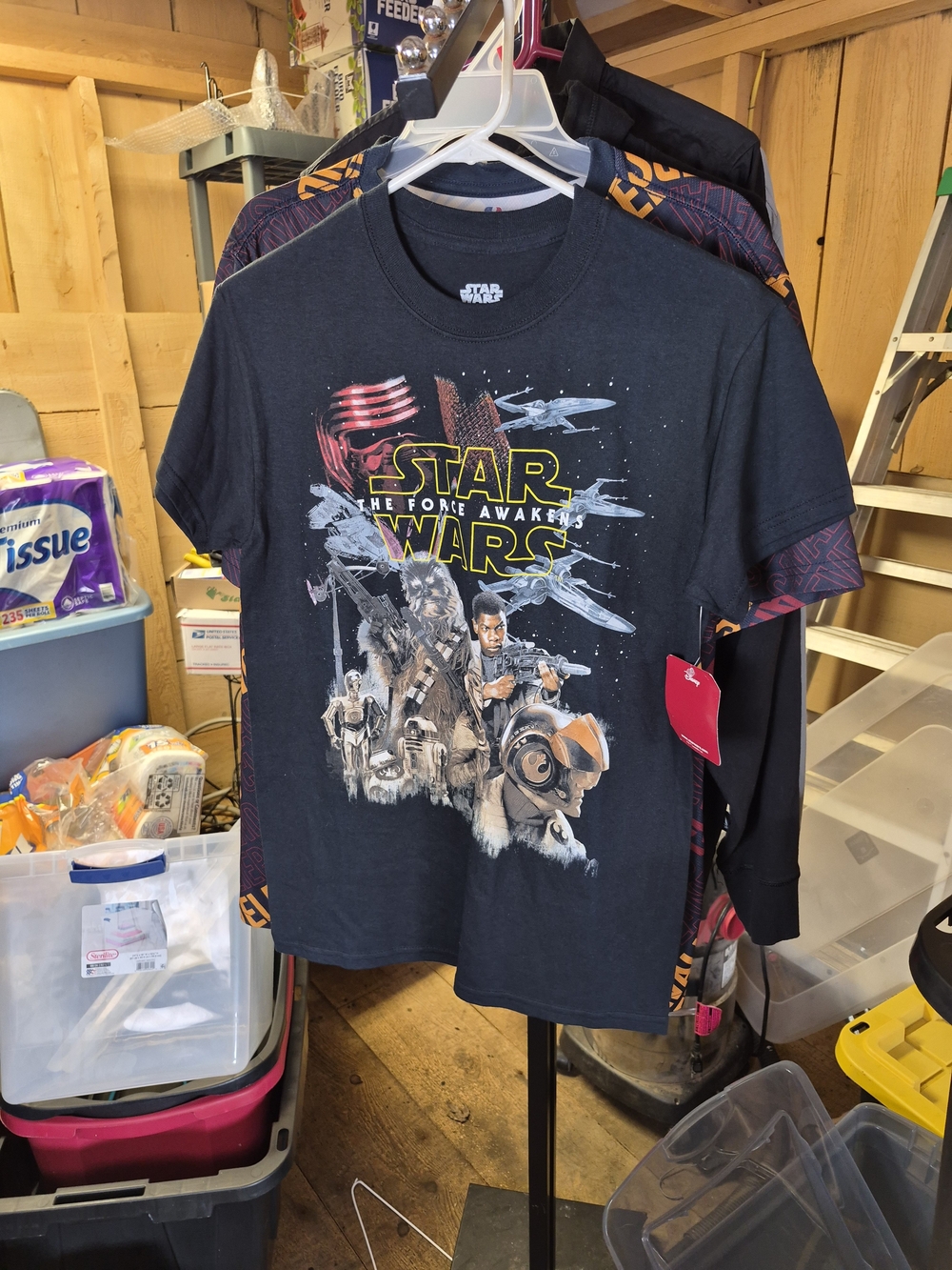 Star Wars Black Graphic Tee with Yellow Logo - The Force Awakens Bin 52